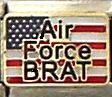Air Force brat on US flag - enamel Italian charm - Click Image to Close